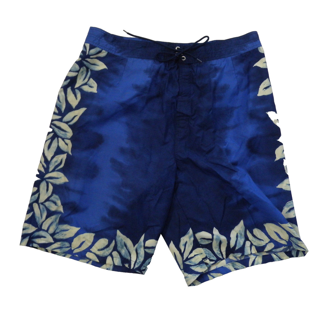 Nautica Board Shorts Men's Blue Size 36 Vtg. Floral Swim Trunks Y2K Surf Wear